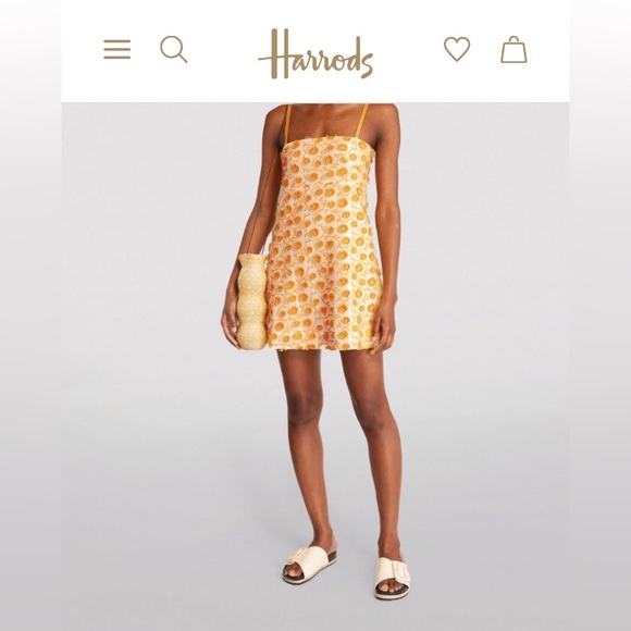 THREE GRACES Embroidered Marigold Mini Dress size 6 - Picture 15 of 15